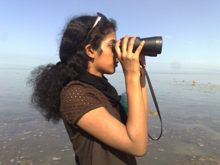Vidya learning Birdwatching :-)