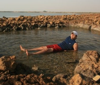 Andrew in a rock pool