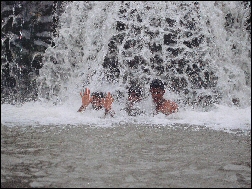 Under the waterfall in Barda